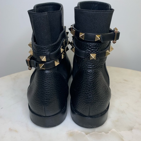 Valentino Garavani Rockstud Leather Ankle Boots - Picture 3 of 11